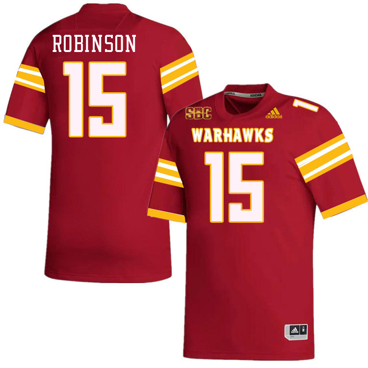 #15 Kristopher Robinson Louisiana-Monroe Warhawks College Football Jerseys Stitched-Red